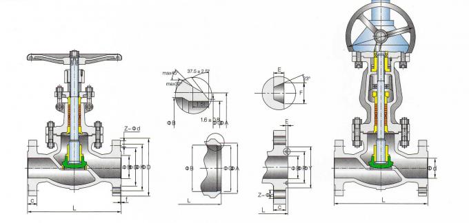 Le robinet d'arrêt sphérique industriel dimensionne le dessin